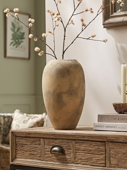 Distressed Cement Vase