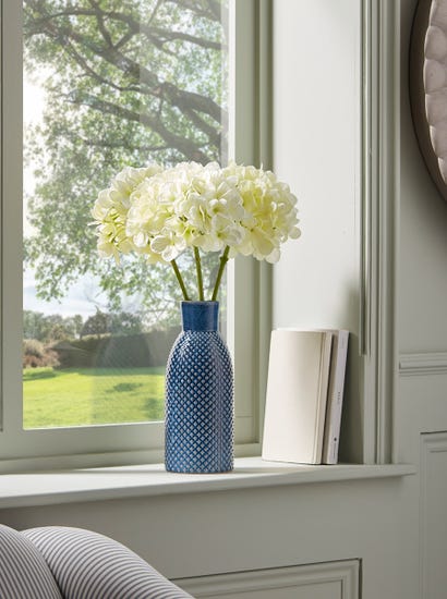 Three Faux Hydrangea Stems - Cream