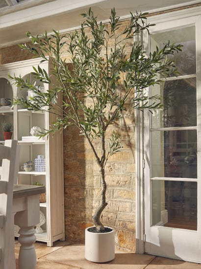 Faux Potted Fruiting Olive Tree