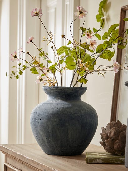 Mela Aged Stone Effect Vase