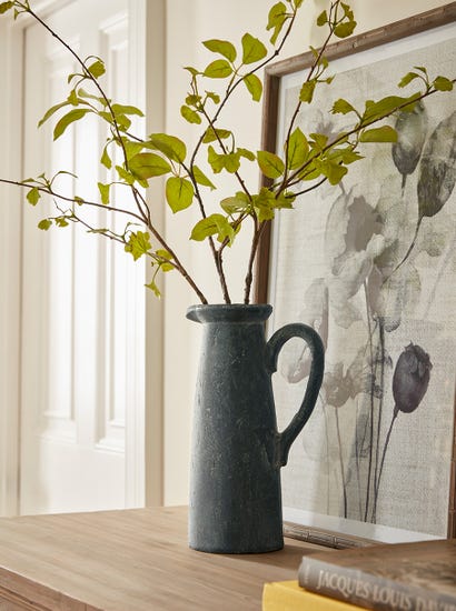 Mela Aged Stone Effect Pitcher Vase