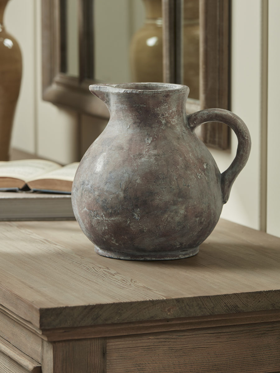 Product photograph of Callie Aged Stone Effect Jug from Cox and Cox.