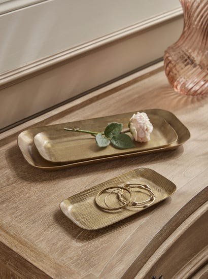 Three Golden Textured Trays