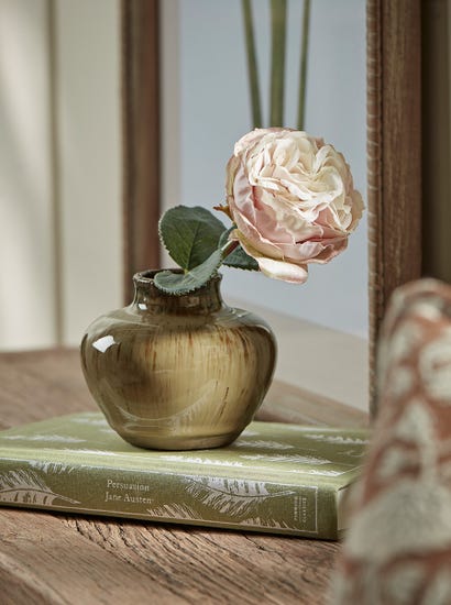 Textured Reactive Glaze Bud Vase