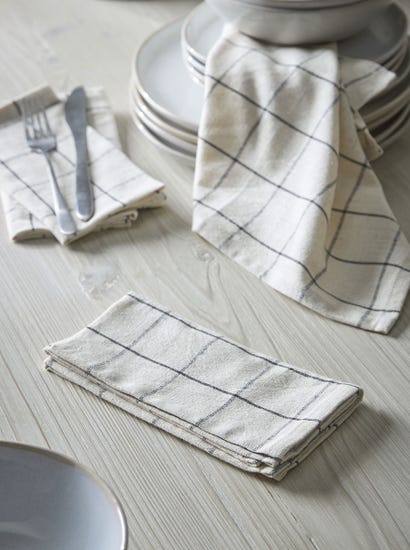 Four Cotton Napkins - Checked