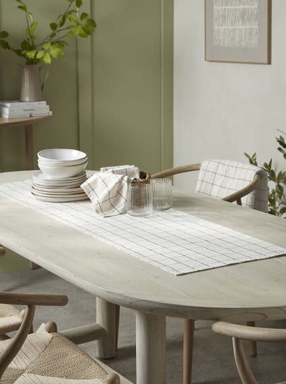 Cotton Table Runner - Checked