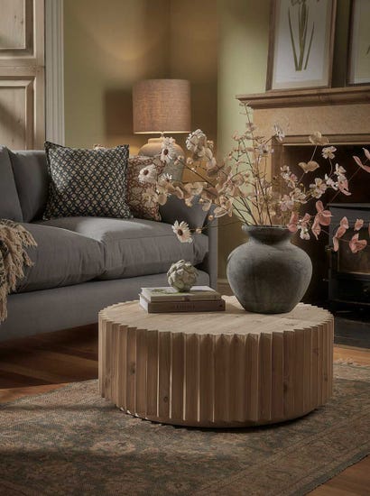 Wooden Ribbed Coffee Table