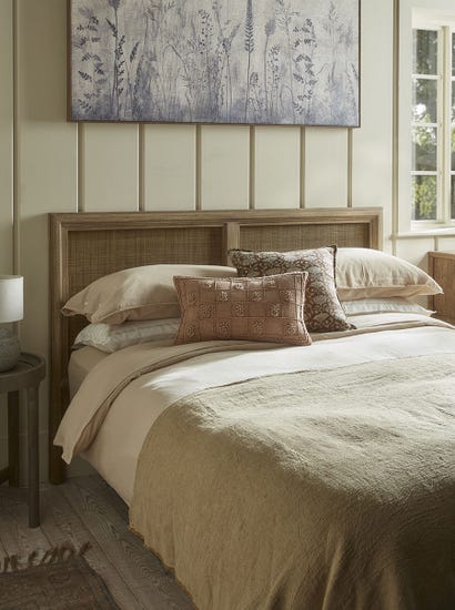 Aged Wicker Headboard
