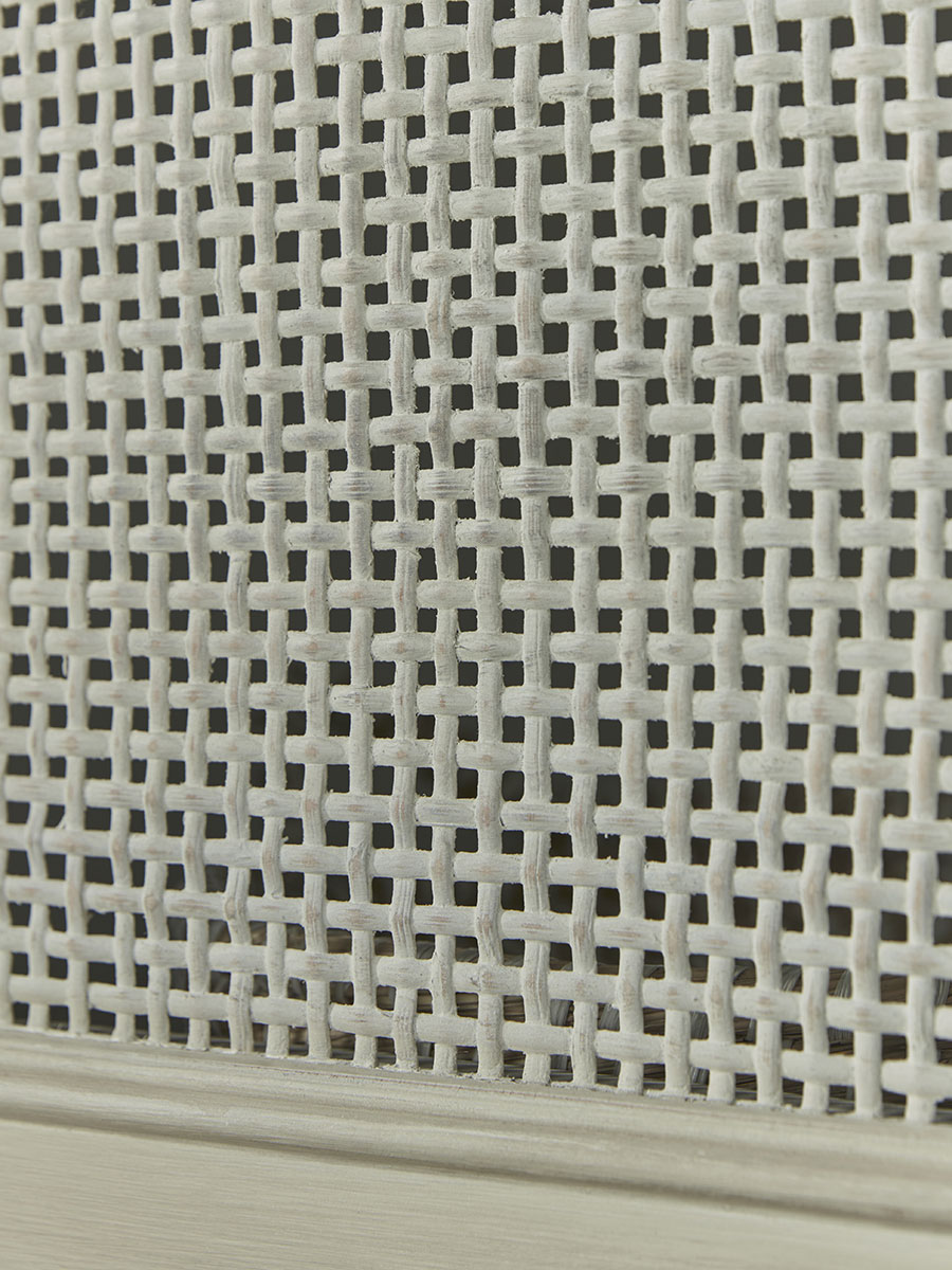 Product photograph of White Rattan Display Cabinet from Cox and Cox.