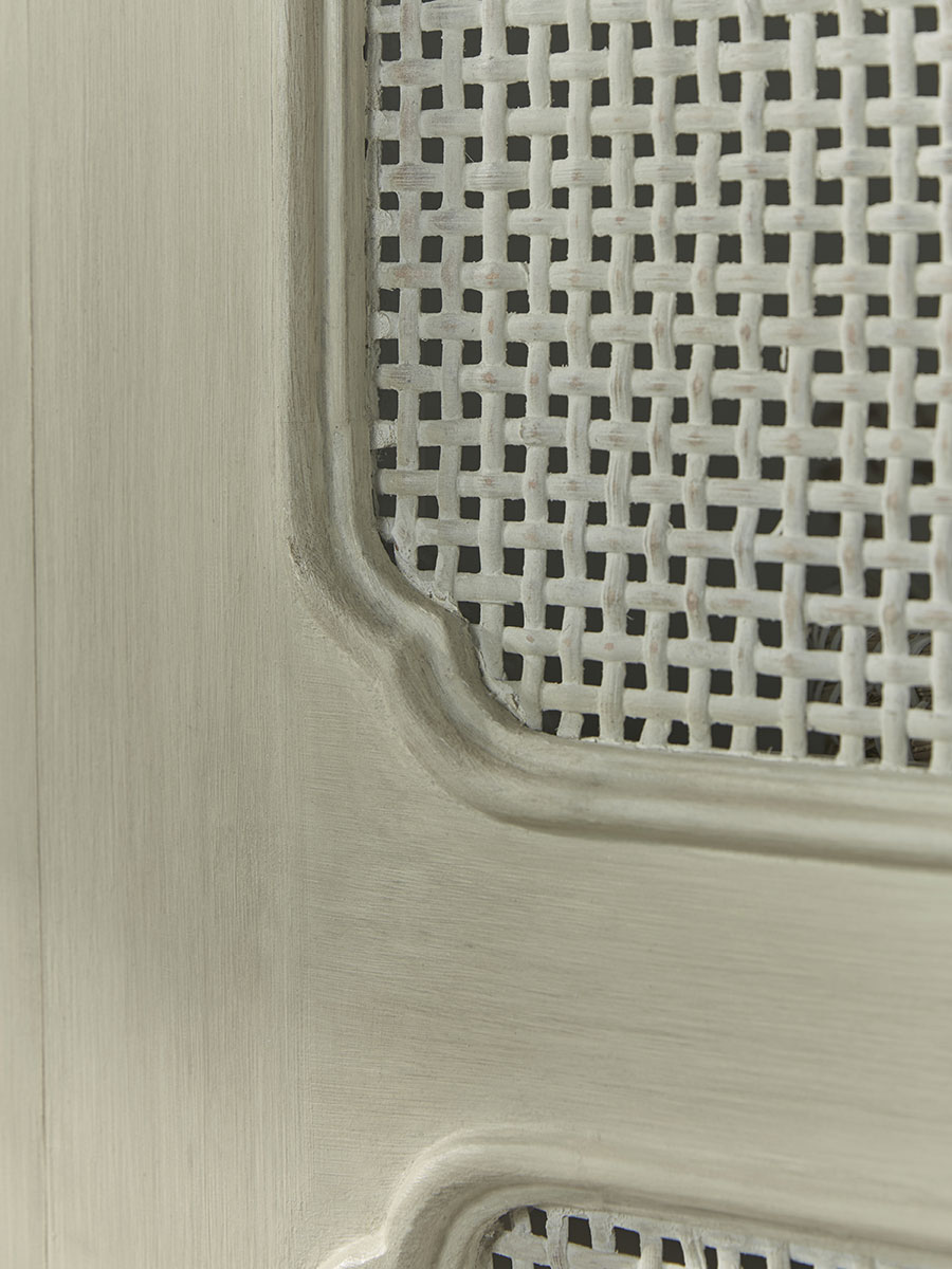 Product photograph of White Rattan Display Cabinet from Cox and Cox.