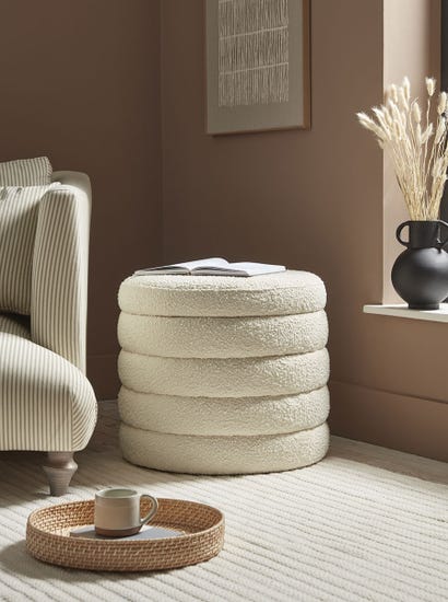 Ribbed Boucle Ottoman