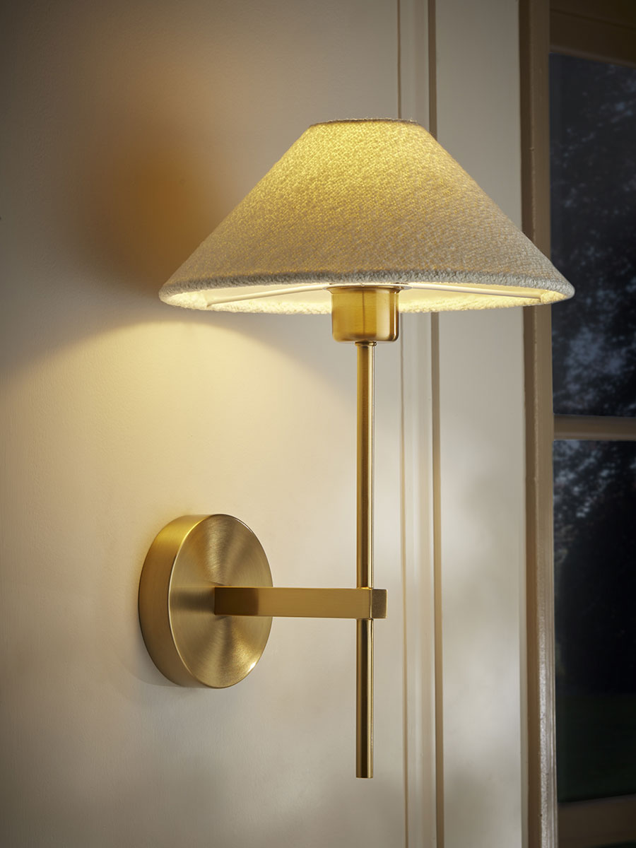 Product photograph of Tapered Boucle Wall Light from Cox and Cox.