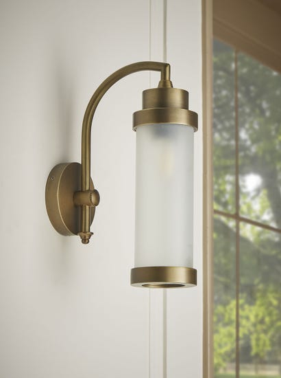 Frosted Pillar Wall Light