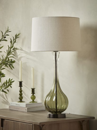 Green Glass Table Lamp