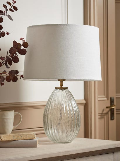 Herringbone Glass Droplet Table Lamp