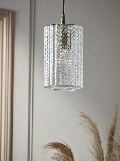 Herringbone Glass Pendant - Column