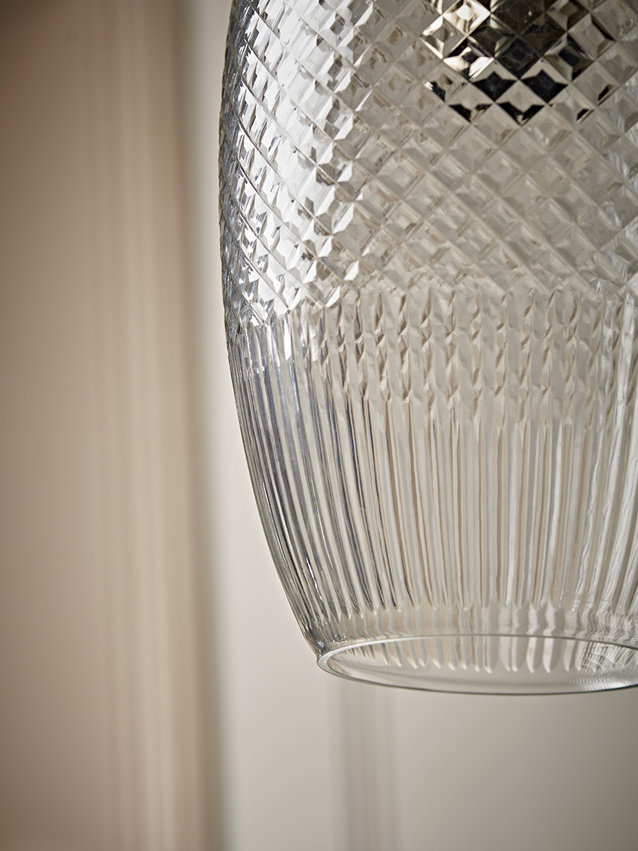 Product photograph of Diamond Glass Pendant - Droplet from Cox and Cox.