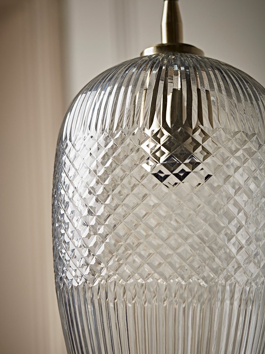 Product photograph of Diamond Glass Pendant - Droplet from Cox and Cox.