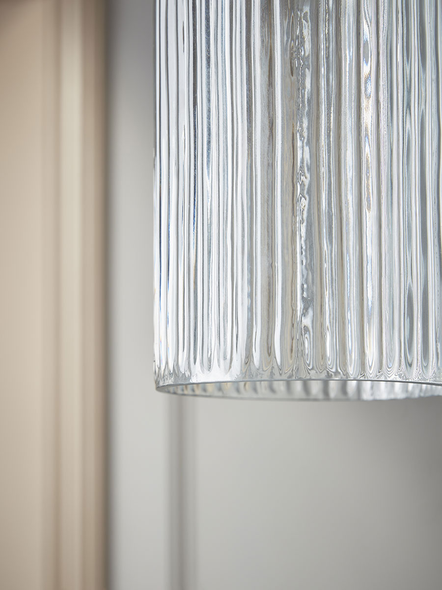 Product photograph of Ariane Glass Pendant - Clear from Cox and Cox.