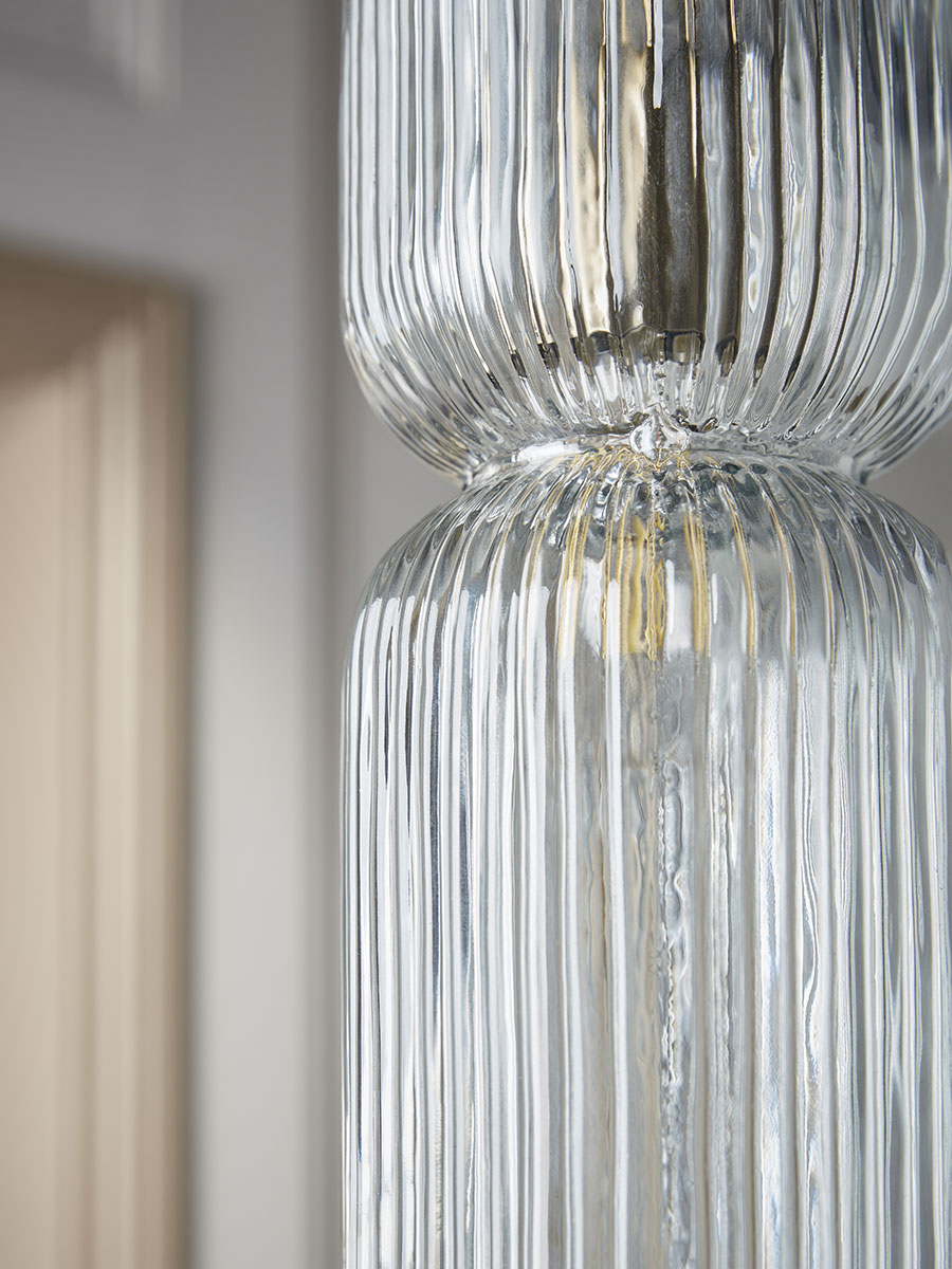 Product photograph of Ariane Glass Pendant - Clear from Cox and Cox.