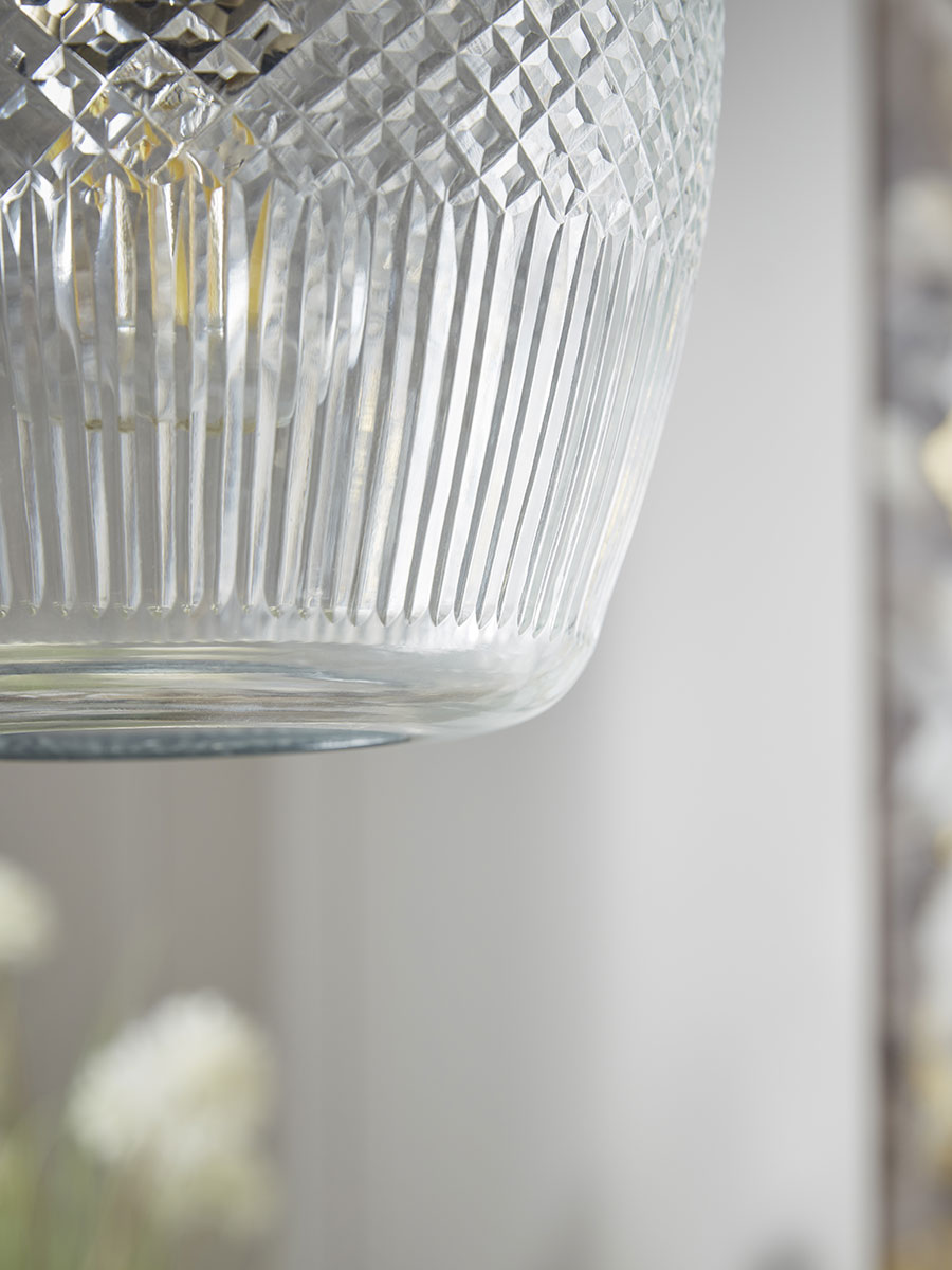 Product photograph of Diamond Glass Pendant - Squoval from Cox and Cox.