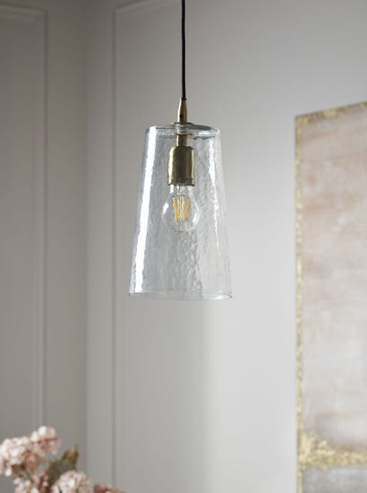 Hammered Glass Cone Pendant