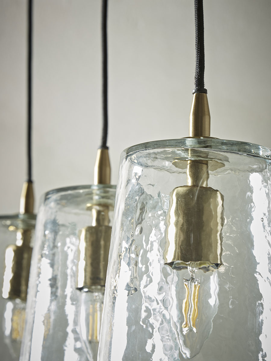 Product photograph of Three Tapered Glass Pendants from Cox and Cox.
