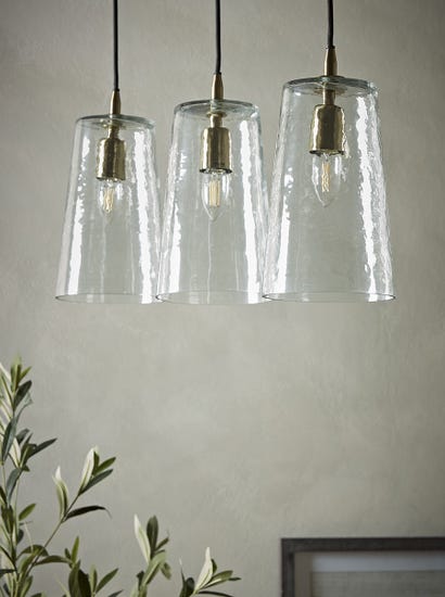 Three Tapered Glass Pendants