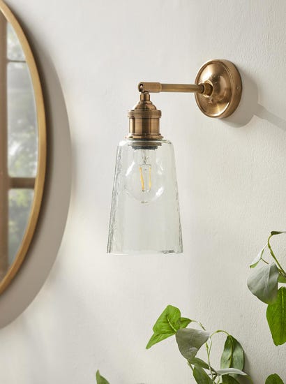 Hammered Glass Wall Light