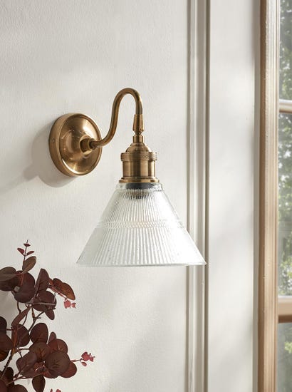 Textured Glass Tapered Wall Light