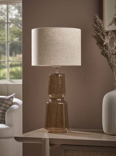 Amber Glass Table Lamp