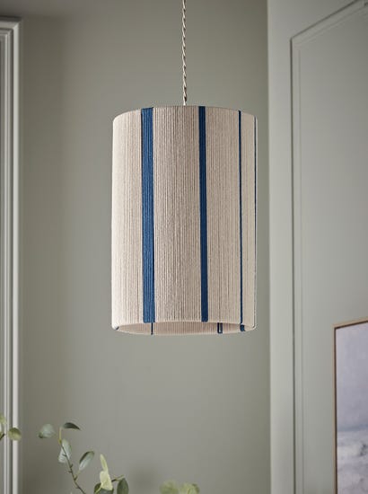 Blue Stripe Woven Shade