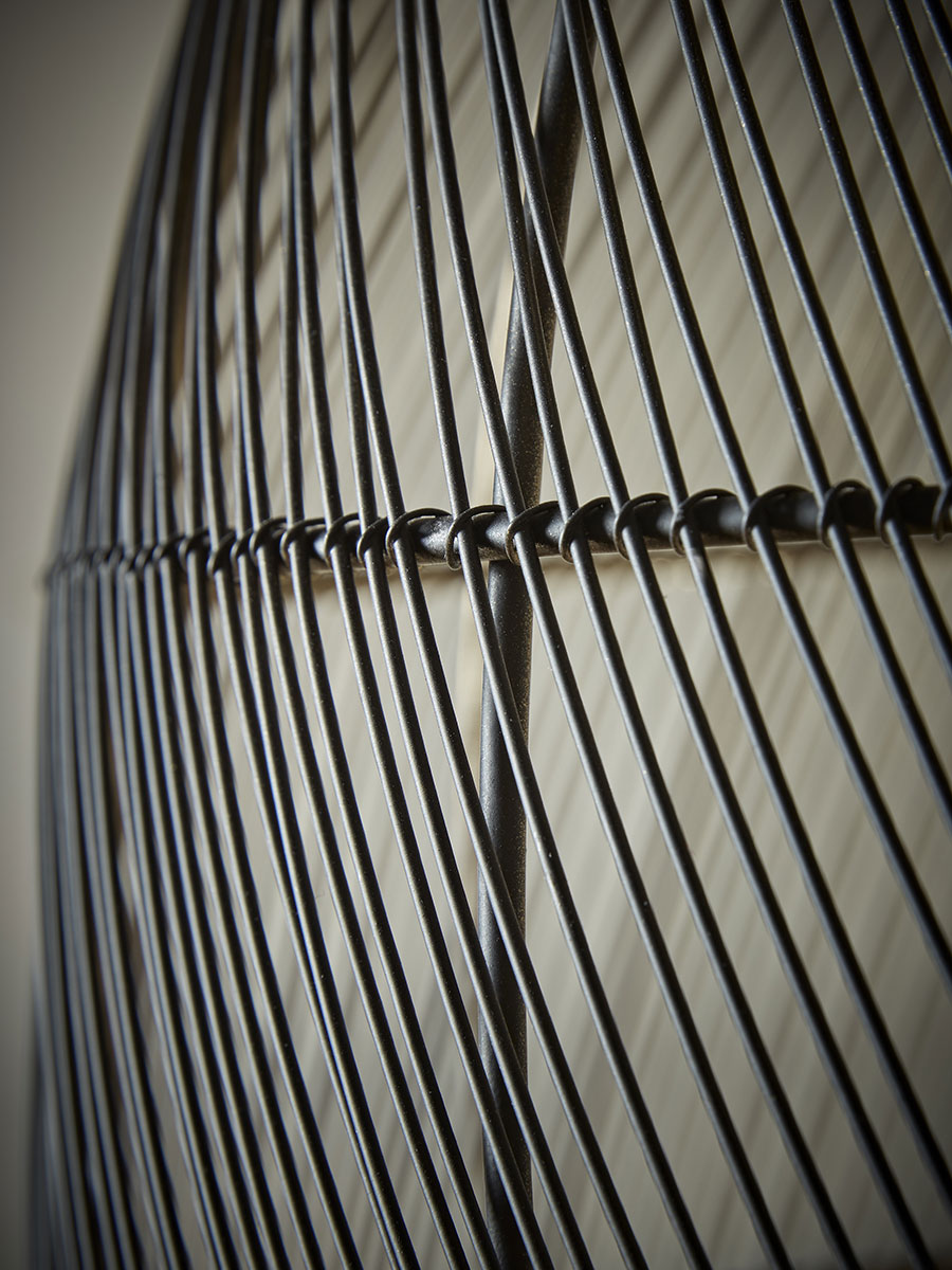 Product photograph of Black Metal Woven Pendant from Cox and Cox.