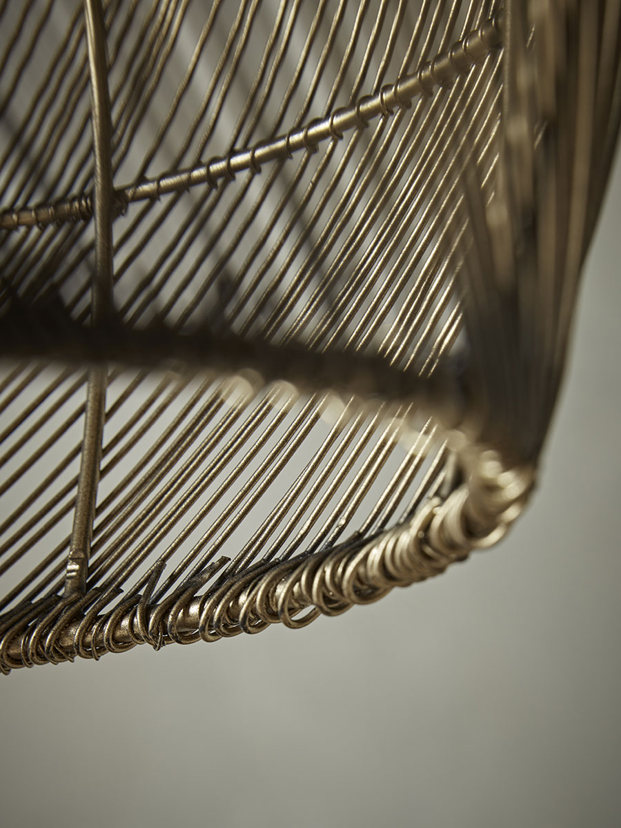 Product photograph of Black Metal Woven Pendant from Cox and Cox.