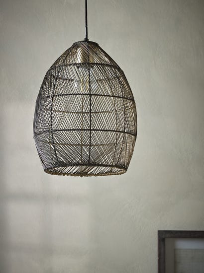 Black Metal Woven Pendant