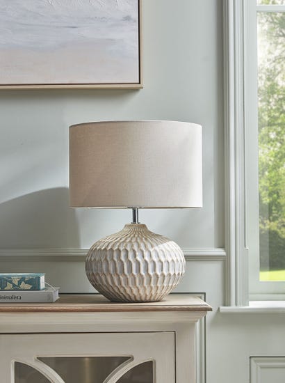 Geometric Textured Table Lamp - Neutral
