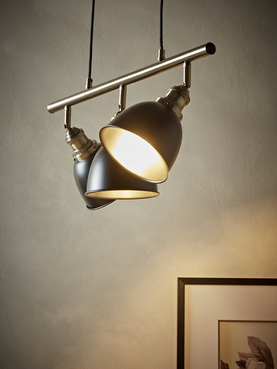 Product photograph of Black Brass Dome Triple Pendant from Cox and Cox.