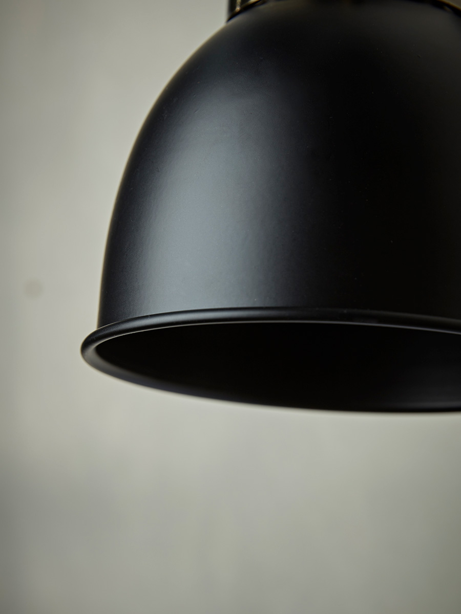 Product photograph of Black Brass Dome Wall Light from Cox and Cox.