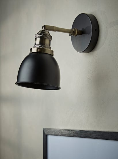 Black & Brass Dome Wall Light