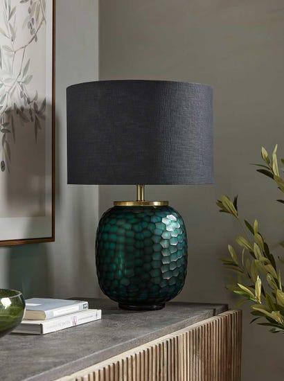 Green Cut Glass Table lamp