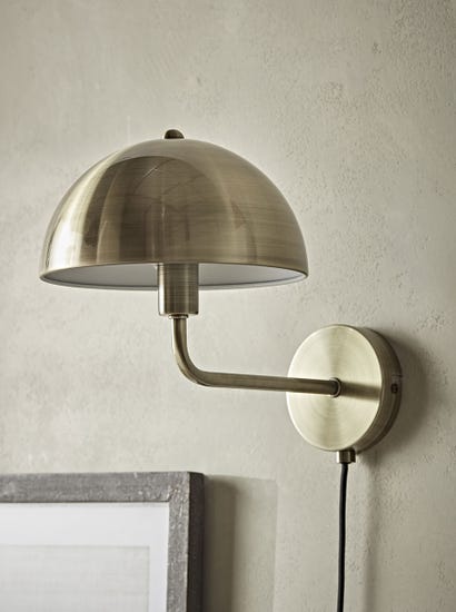 Metal Dome Wall Light - Brass