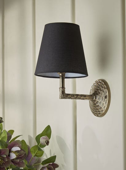 Hammered Antique Brass Wall Light