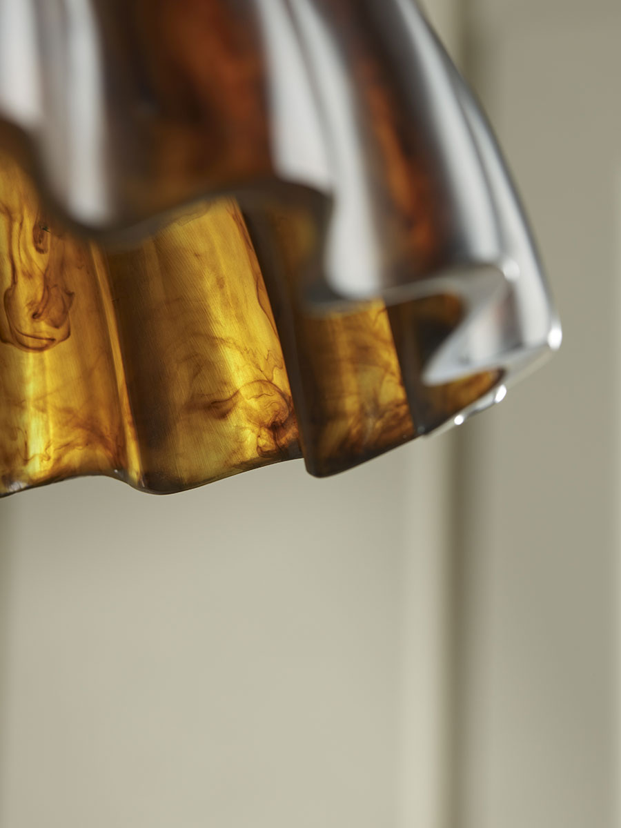 Product photograph of Amber Scalloped Pendant from Cox and Cox.