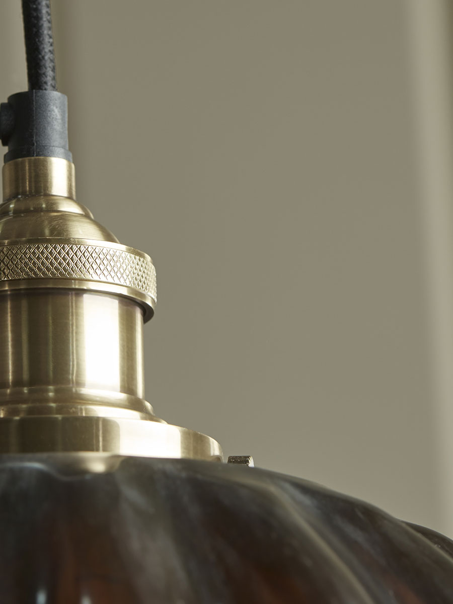 Product photograph of Amber Scalloped Pendant from Cox and Cox.