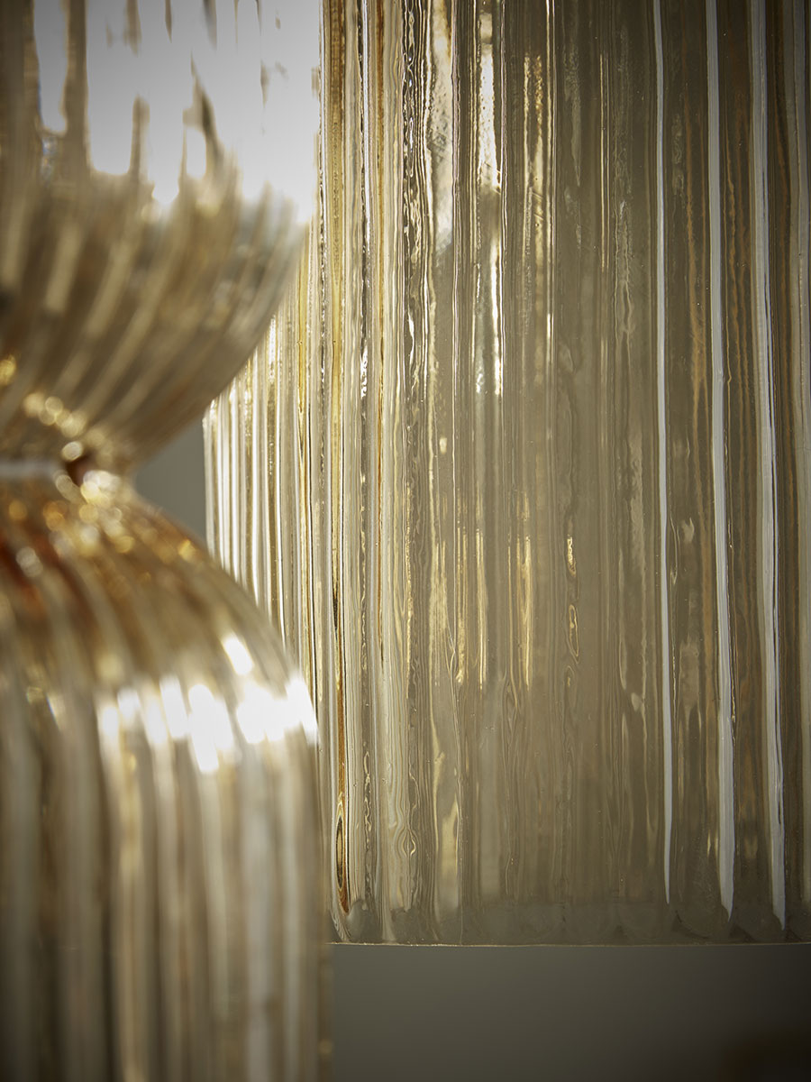 Product photograph of Three Ariane Glass Pendants - Amber from Cox and Cox.