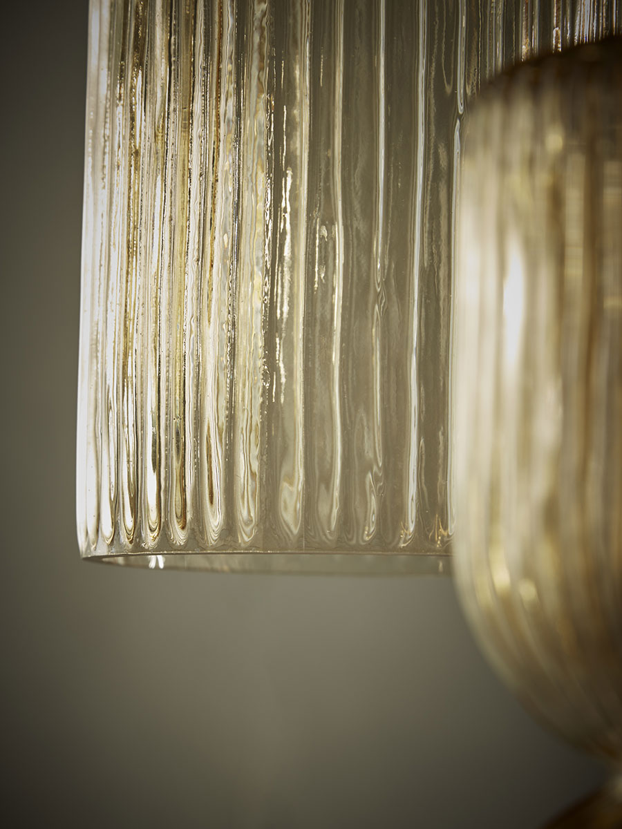 Product photograph of Three Ariane Glass Pendants - Amber from Cox and Cox.