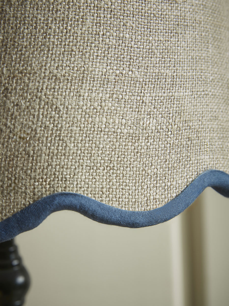 Product photograph of Blue Scalloped Edge Table Lamp from Cox and Cox.