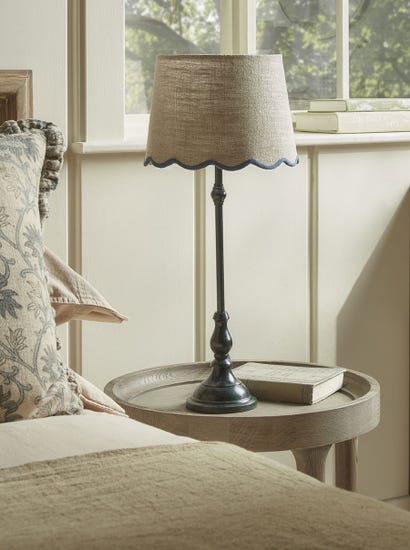 Blue Scalloped Edge Table Lamp