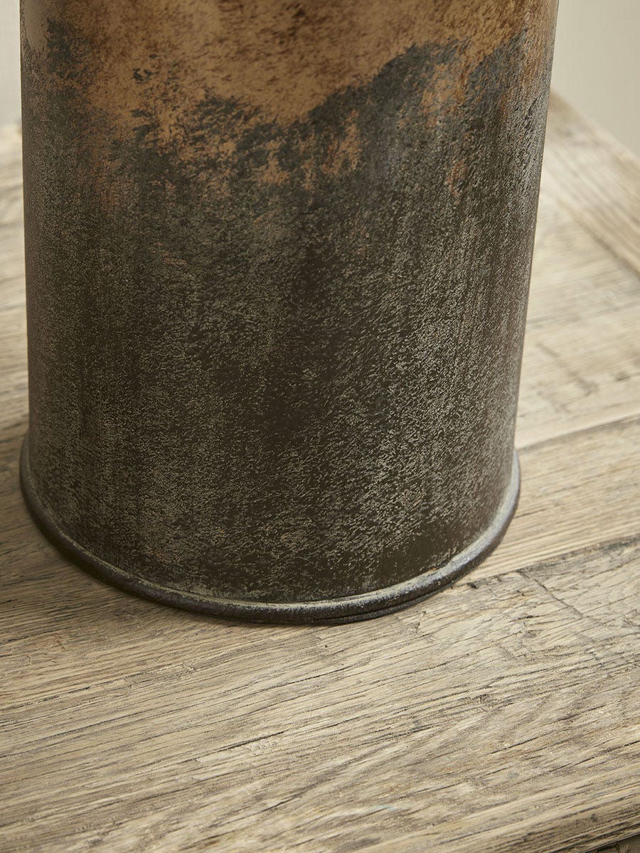 Product photograph of Aged Metal Table Lamp from Cox and Cox.