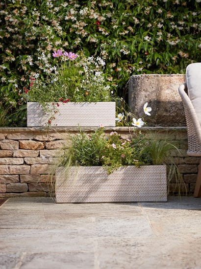 Two Chevron Trough Planters